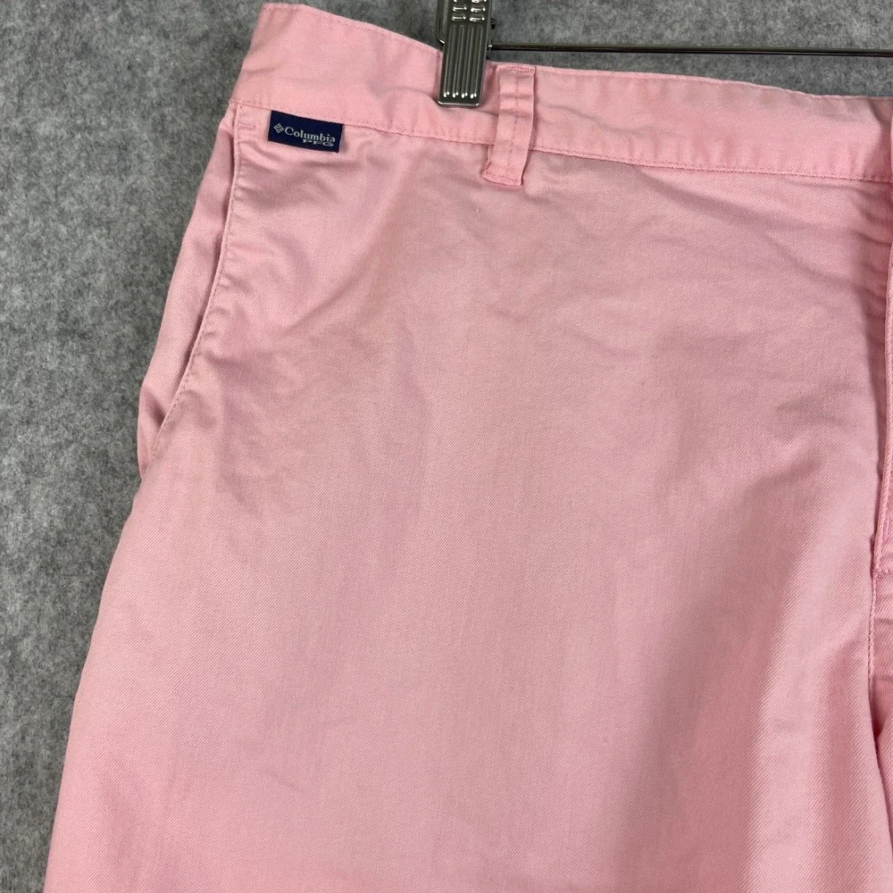 Columbia PFG Chino Shorts Mens 40x10 Pink Regular Fit Flat Front Outdoor Fishing